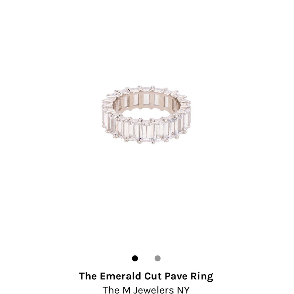 Emerald cut pave ring